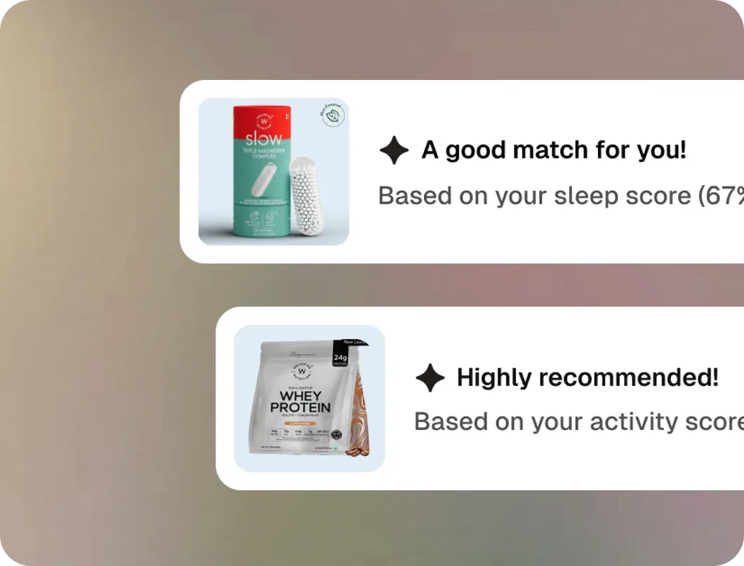 Supplement app adapting a stack to the user’s sleep and training, powered by Sahha.